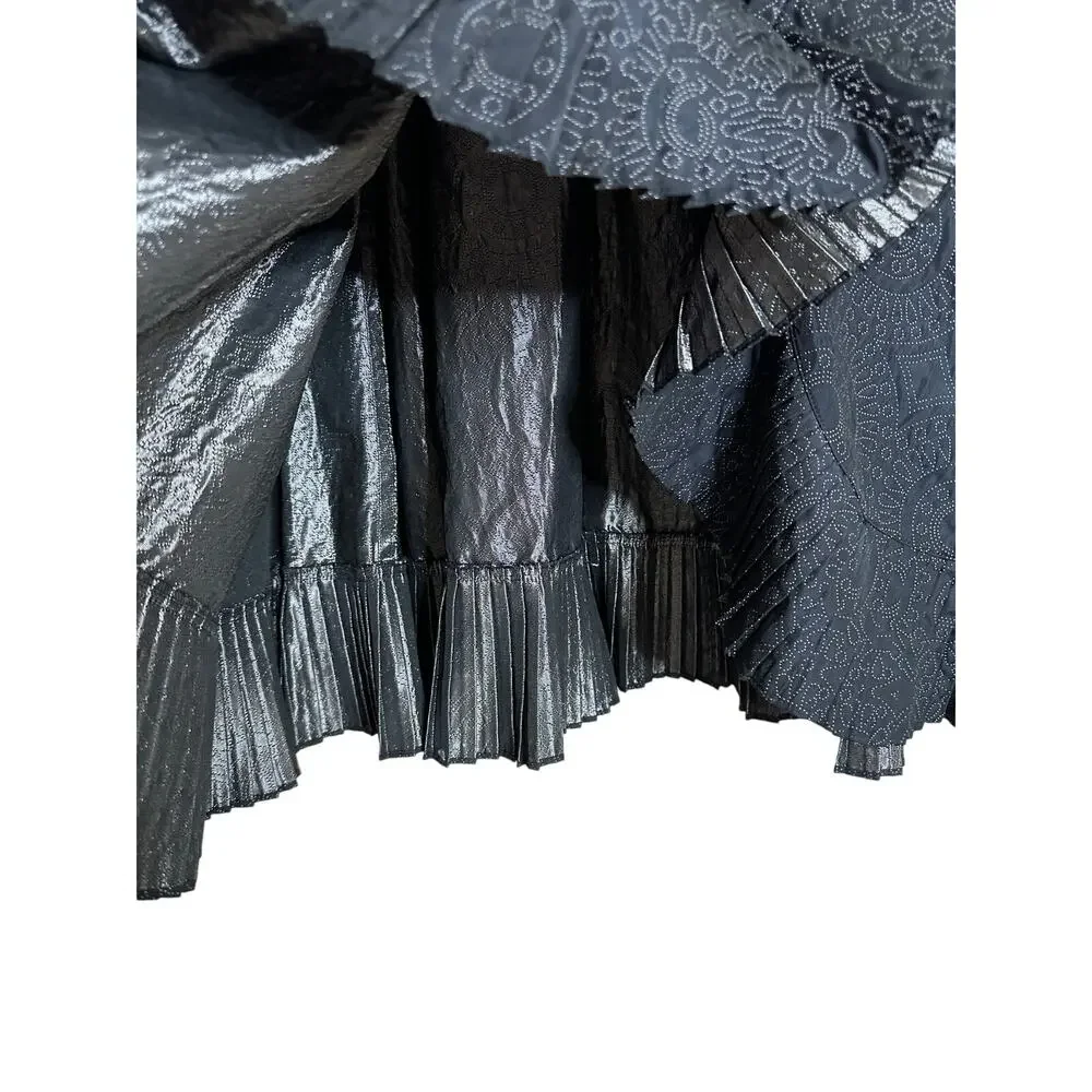 Armani Collezioni Jacquard Pleated Avant-Garde Art-To-Wear Skirt Womans 6